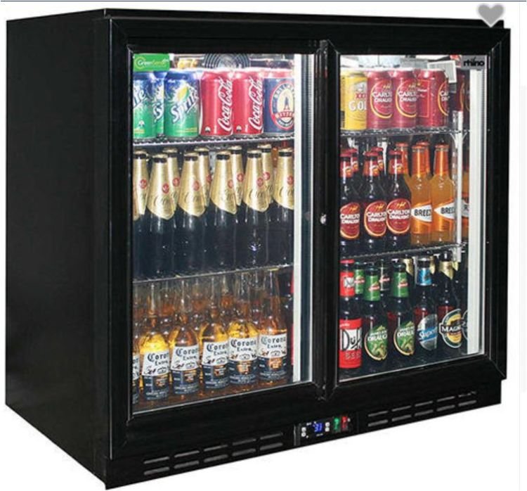 Black Back Bar Refrigerator 2 Door